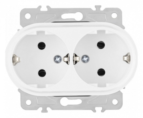 Розетка двойная с заземлением, без рамки Arte Milano am-202 202.40-2.white в Нижнем Новгороде