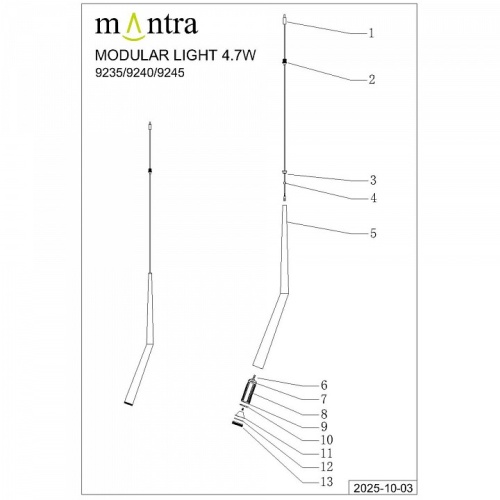 Подвесной светильник Mantra Boomerang 9235 в Нижнем Новгороде фото 8