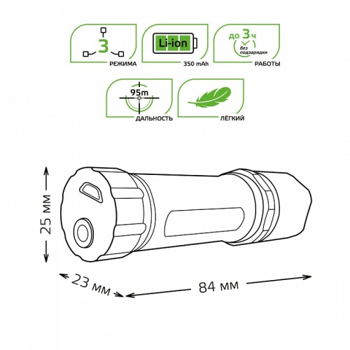 Фонарь ручной Gauss  GF207 в Нижнем Новгороде фото 2