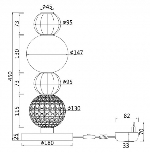 Настольная лампа декоративная Maytoni Collar MOD301TL-L18CH3K в Сургуте фото 3
