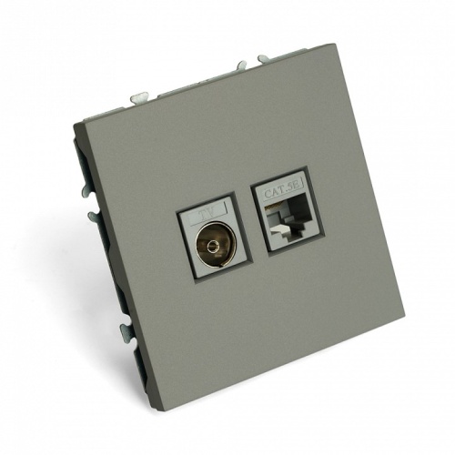 ТВ-розетка и розетка Ethernet RJ-45 без рамки Stekker Эмили 49950 в Нижнем Новгороде фото 7