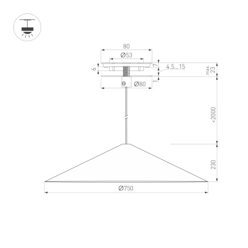 Светильник SP-MAKOTO-R750-14W Warm3000 (WH, 36 deg, 230V, TRIAC) (Arlight, IP20 Металл, 3 года) в Кстово фото 4