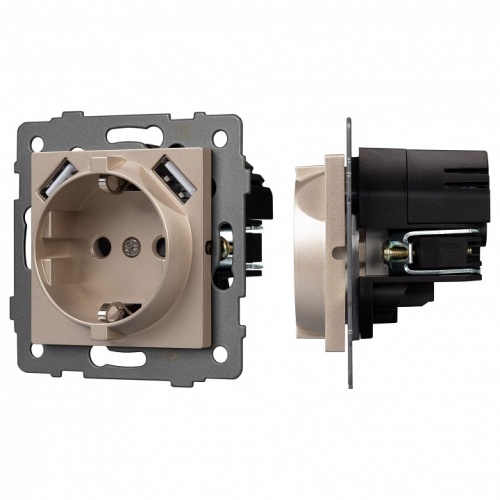 Розетка с заземлением и 2хUSB type A, без рамки Arlight SCT 049821 в Нижнем Новгороде