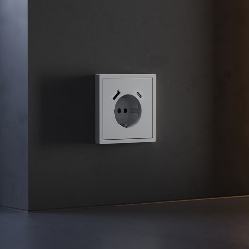 Накладка для розетки с заземлением и со шторками и 2хUSB type A и C Voltum S70 VLS001016 в Нижнем Новгороде фото 5