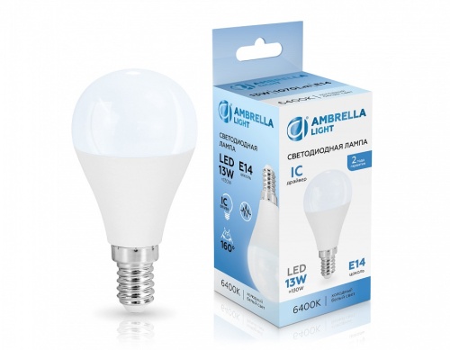 Лампа светодиодная Ambrella Light G45 E14 13Вт 6400K 451316 в Нижнем Новгороде фото 2