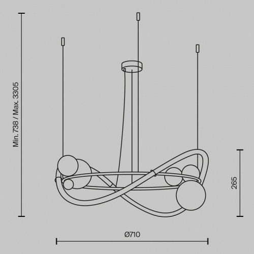 Подвесной светильник Maytoni Oasis MOD289PL-L44BS3K в Нижнем Новгороде фото 4