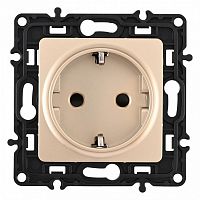 Розетка с заземлением и со шторкой, без рамки Arte Milano am-217 217.40-1.shampan в Нижнем Новгороде