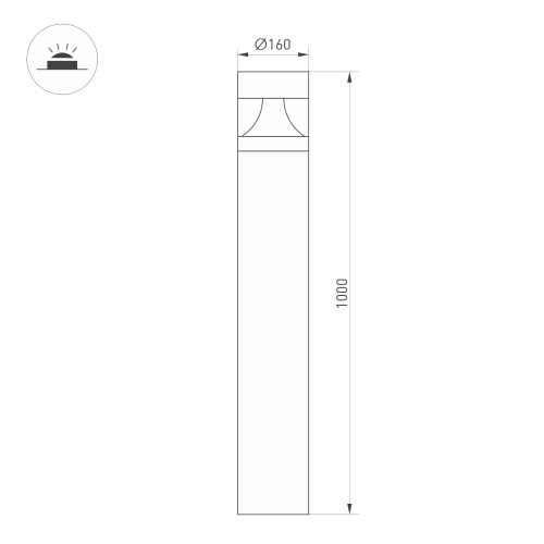 Светильник LGD-LANDMARK-BOLL-H1000-20W Day4000-MIX (GR, 300 deg, 230V) (Arlight, IP65 Металл, 5 лет) в Великом Устюге фото 2