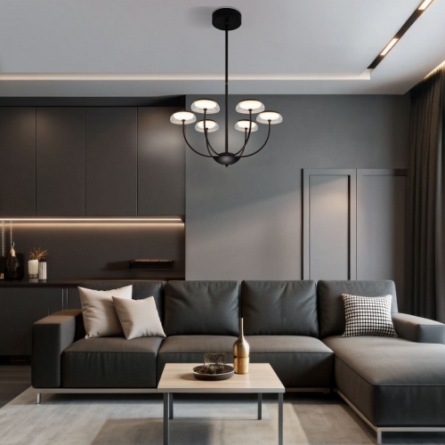 Люстра на штанге Eurosvet Fungo 50388 LED черный в Нижнем Новгороде фото 4