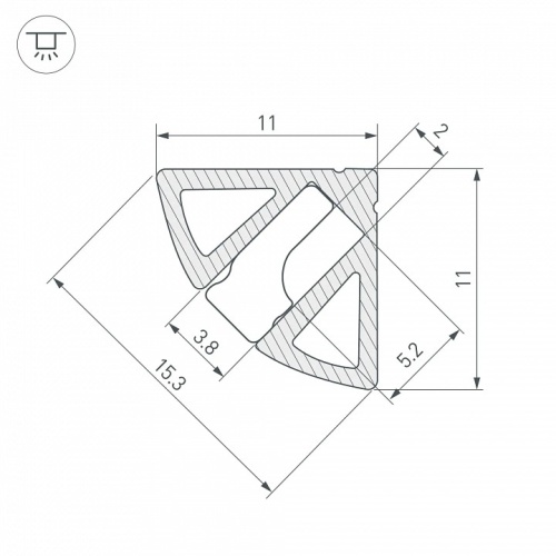 Профиль встраиваемый угловой внутренний Arlight SL-KANT 044086 в Нижнем Новгороде фото 2