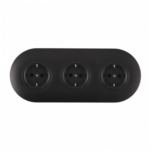 Розетка с заземлением и со шторкой Arte Milano SET08-3 SET08-3-40-1x3 black в Нижнем Новгороде