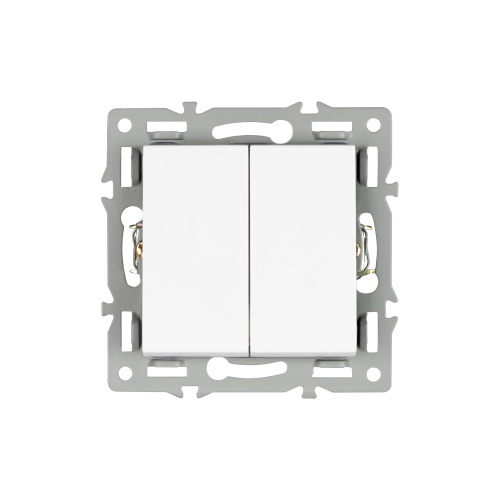 Механизм выключателя двухклавишный непроходной SWT-MK02-PL-WH (250V, 16A) (Arlight, -) в Боре фото 2