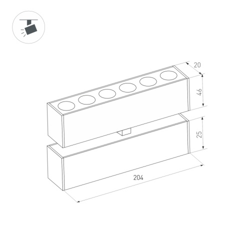 Светильник MAG-DOTS-FOLD-25-S200-6W Warm3000 (BK, 30 deg, 24V) (Arlight, IP20 Металл, 5 лет) в Людиново