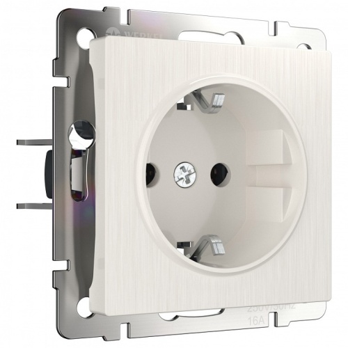 Розетка с заземлением, без рамки Werkel перламутровый рифленый W1171013 в Нижнем Новгороде