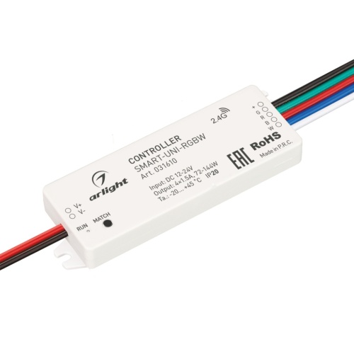 Контроллер SMART-UNI-RGBW (12-24V, 4x1.5A, 2.4G) (Arlight, IP20 Пластик, 5 лет) в Одинцово