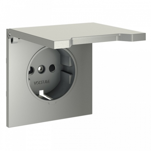 Накладка для розетки с заземлением и со шторками с крышкой Voltum S70 VLS000805 в Нижнем Новгороде фото 3