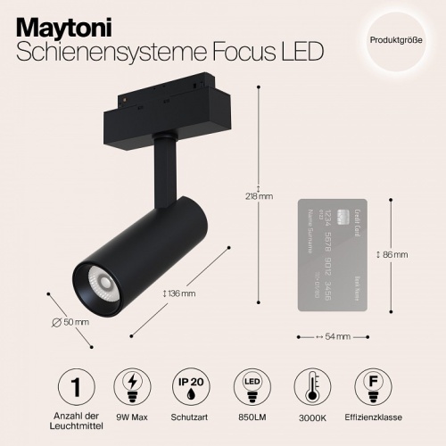 Светильник на штанге Maytoni Focus LED TR019-2-10W3K-B в Зеленограде фото 4