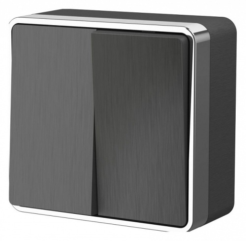 Выключатель двухклавишный Werkel Gallant (графит рифленый) W5020004 в Нижнем Новгороде