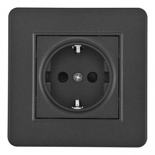 Розетка с заземлением и со шторкой Arte Milano SET16-1 SET16-1-40-1 black в Нижнем Новгороде фото 3