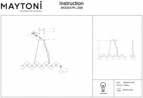 Подвесная люстра Maytoni Dallas MOD547PL-25B в Великом Устюге фото 3