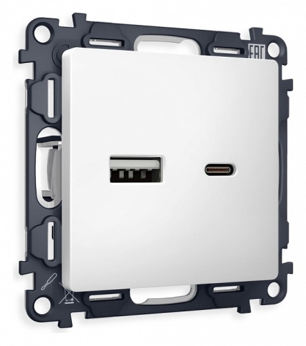 Розетка 2хUSB type A и C без рамки Ambrella Volt ALFA MA131010 в Нижнем Новгороде