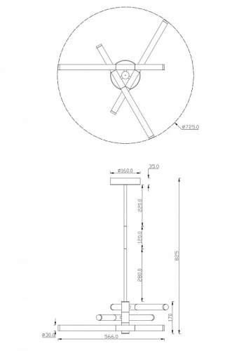 Люстра на штанге Maytoni Axis MOD106PL-L28G3K в Перми фото 4