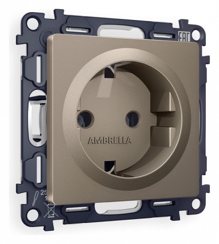Розетка с заземлением, без рамки Ambrella Volt ALFA MA636010 в Нижнем Новгороде