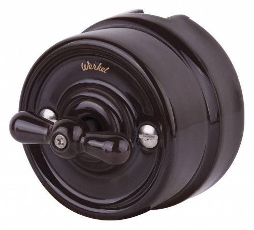 Выключатель на 4 положения двухклавишный без рамки Werkel Ретро (коричневый) W5620014 в Нижнем Новгороде