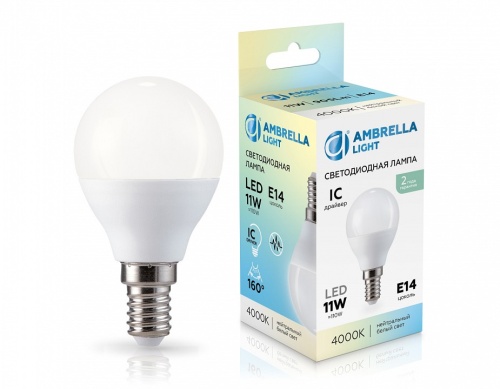Лампа светодиодная Ambrella Light G45 E14 11Вт 4000K 451114 в Нижнем Новгороде фото 2