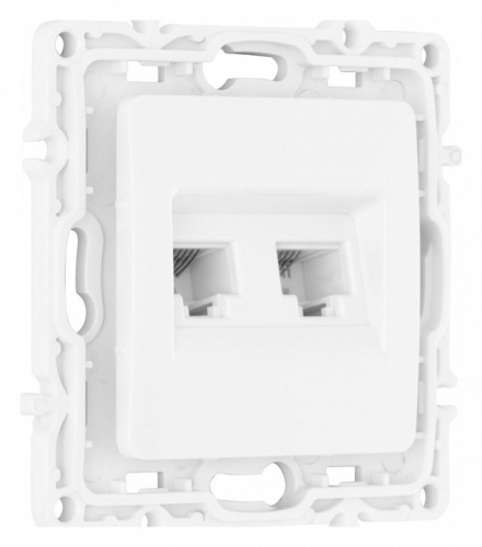Розетка двойная RJ-11 и Ethernet RJ-45, без рамки Arte Milano am-217 217.44-1.white в Нижнем Новгороде фото 5