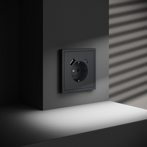 Розетка с заземлением и со шторкой и 2хUSB type A и C, без рамки Voltum S70 VLS040507 в Нижнем Новгороде фото 6