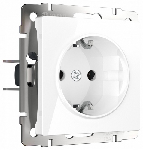 Розетка с заземлением и со шторками, без рамки Werkel белый W1171101 в Нижнем Новгороде