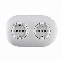 Розетка с заземлением и со шторкой Arte Milano SET08-2 SET08-2-40-1x2 silver в Нижнем Новгороде