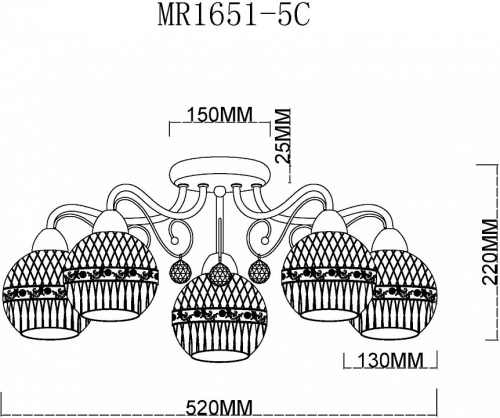 Потолочная люстра MyFar Frank MR1651-5C в Нижнем Новгороде фото 2