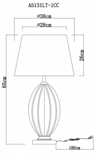 Настольная лампа декоративная Arte Lamp Baymont A5131LT-1CC в Великом Устюге фото 3