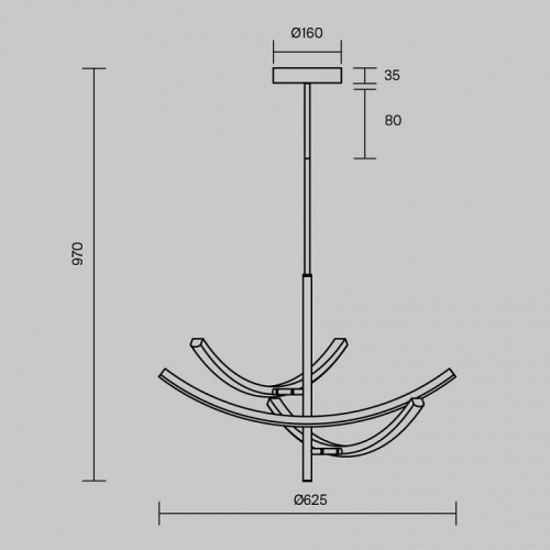 Люстра на штанге Maytoni Wabi MOD428PL-L27BK в Нижнем Новгороде фото 4
