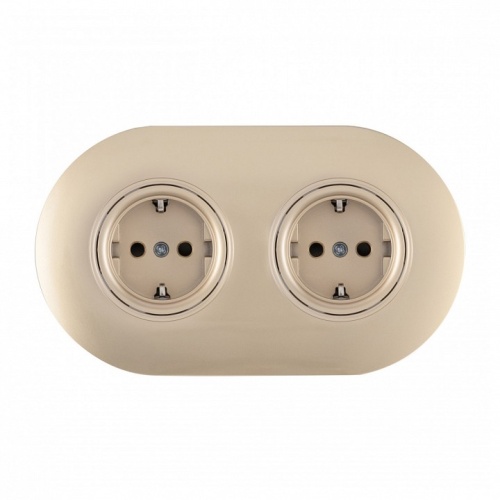 Розетка с заземлением и со шторкой Arte Milano SET08-2 SET08-2-40-1x2 shampan в Нижнем Новгороде