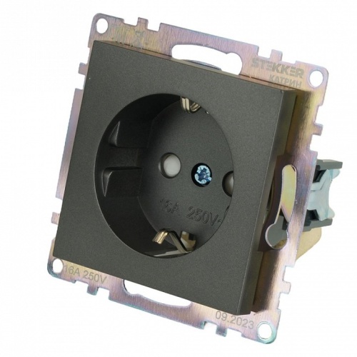 Розетка с заземлением и со шторкой, без рамки Stekker Катрин 49423 в Нижнем Новгороде фото 4