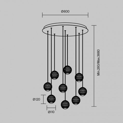 Подвесная люстра Maytoni Sapphire MOD293PL-L56BS3K в Тольятти фото 4