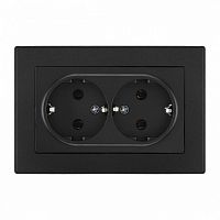 Розетка двойная с заземлением и со шторкой Arte Milano SET06-2 SET06-double-40-2 black в Нижнем Новгороде
