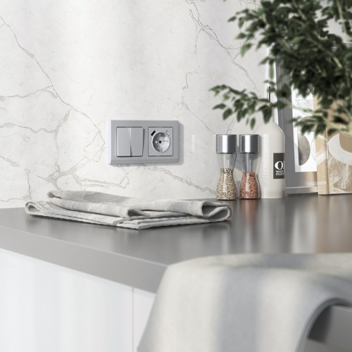 Выключатель перекрестный двухклавишный без рамки Werkel серебряный матовый W1123065 в Нижнем Новгороде фото 5