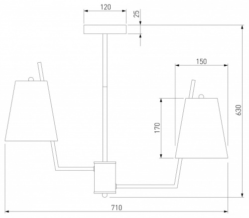 Люстра на штанге Eurosvet Topanga 60173/6 латунь в Нижнем Новгороде фото 4