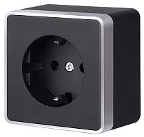 Розетка с заземлением Werkel Gallant (черный с серебром) W5071034 в Нижнем Новгороде