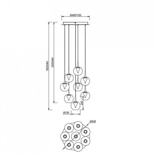 Подвесной светильник Mantra ANDROMEDA 9079 в Нижнем Новгороде фото 2