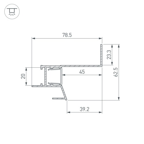 Профиль СEIL-S18-SHADOW-SIDE-3000 ANOD BLACK (Arlight, Алюминий) в Ярцево