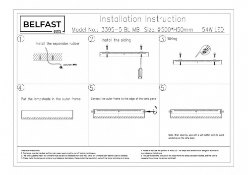 Накладной светильник Belfast Devon 3395-5 BL MB в Нижнем Новгороде фото 4