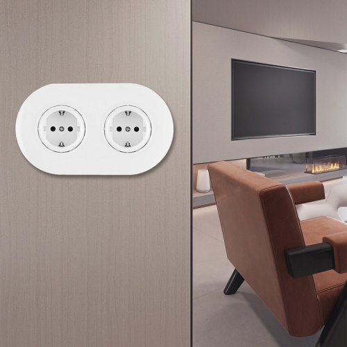 Розетка с заземлением и со шторкой Arte Milano SET08-2 SET08-2-40-1x2 white в Нижнем Новгороде фото 2