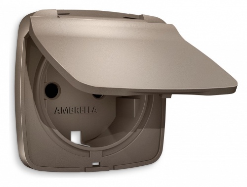 Накладка для розетки влагозащищенной с заземлением и со шторками с крышкой Ambrella Volt OMEGA OP6380 в Нижнем Новгороде