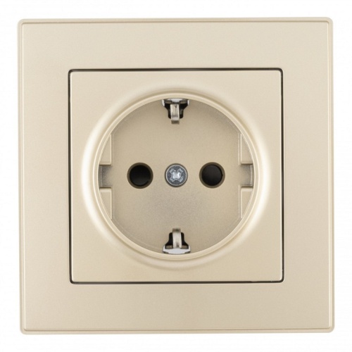 Розетка с заземлением и со шторкой Arte Milano SET06-1 SET06-1-40-1 shampan в Нижнем Новгороде фото 3