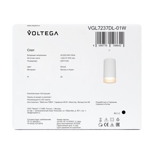 Накладной светильник Voltega Грейв VGL7237DL-01W в Нижнем Новгороде фото 6